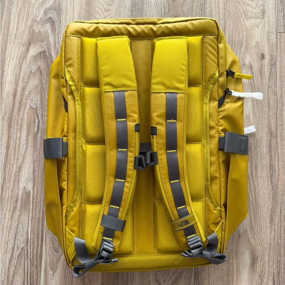 The North Face Men's Yellow Backpack with Gray Accents